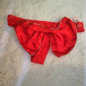 Red satin Victoria Secret panties